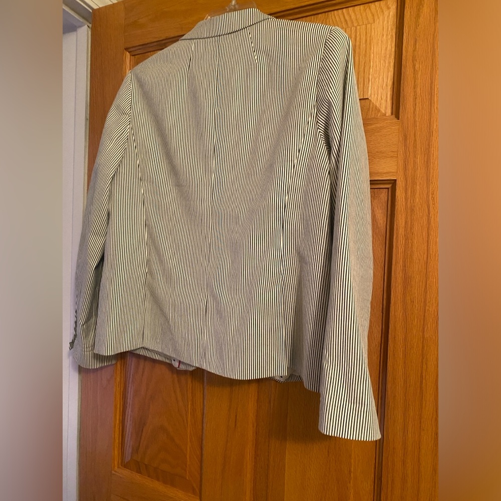 Talbots Spring/Summer Blazer, Blue Gray Stripe. - image 2